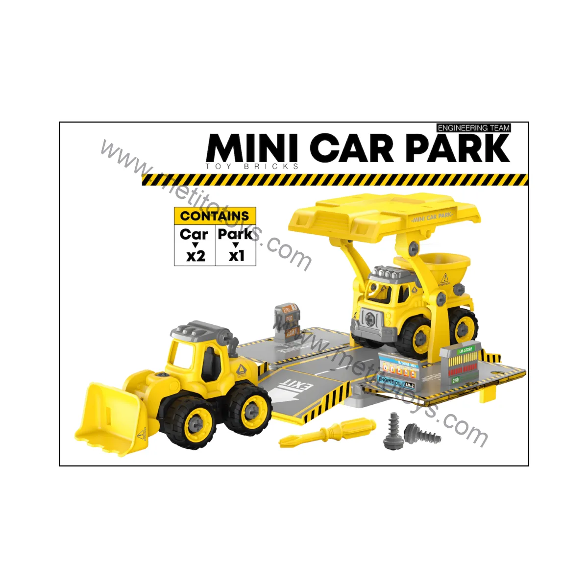 Otopark Seti — Buldozer & Kum Kamyonu 3